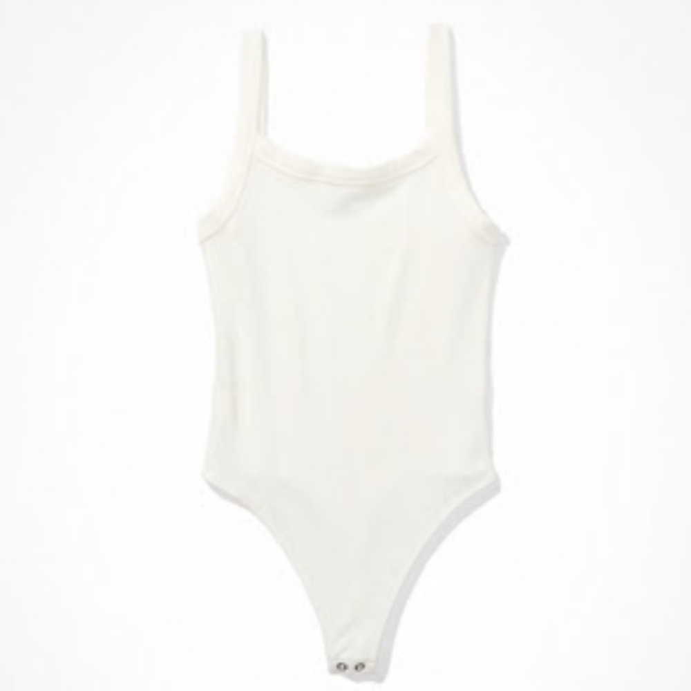 White Ribbed Bodysuit